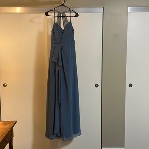 Azazie bridesmaid: Dawn. Color: Twilight. Bust size: 33 in. Waist: 28.5 in.